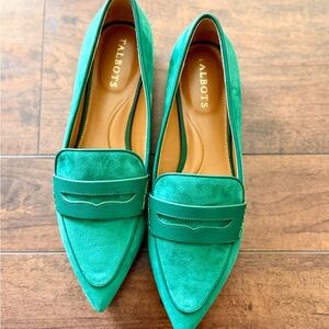 Talbots Vibrant Green Suede Flats